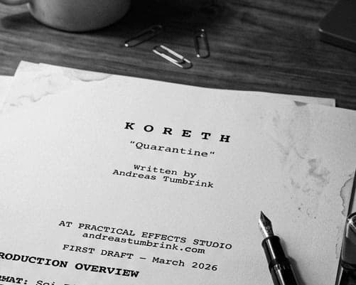 Title page of the KORETH screenplay first draft